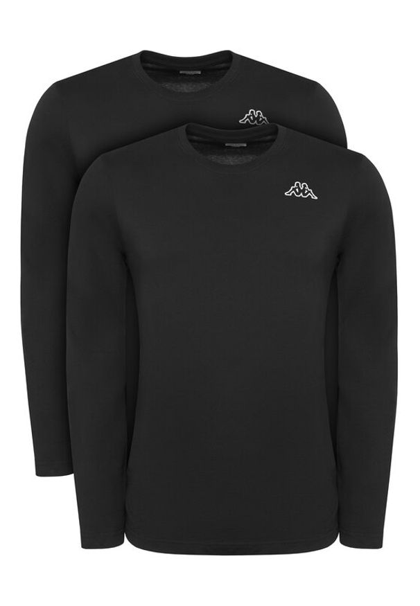 Kappa Komplet 2 longsleeve Logo Saro 37216LW Czarny Regular Fit. Kolor: czarny. Materiał: bawełna. Długość rękawa: długi rękaw