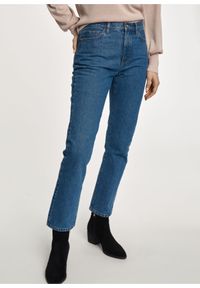 Ochnik - Jeansy damskie typu mom jeans. Stan: podwyższony. Kolor: niebieski. Materiał: bawełna #1