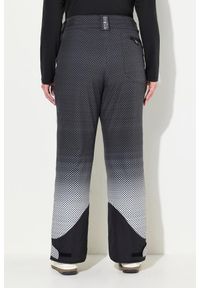 ULLA POPKEN - Damskie Spodnie narciarskie wodoodporne kropki paski na rzep. Kolekcja: plus size. Kolor: czarny. Materiał: elastan, poliester, materiał. Wzór: paski, kropki. Sezon: zima. Sport: narciarstwo