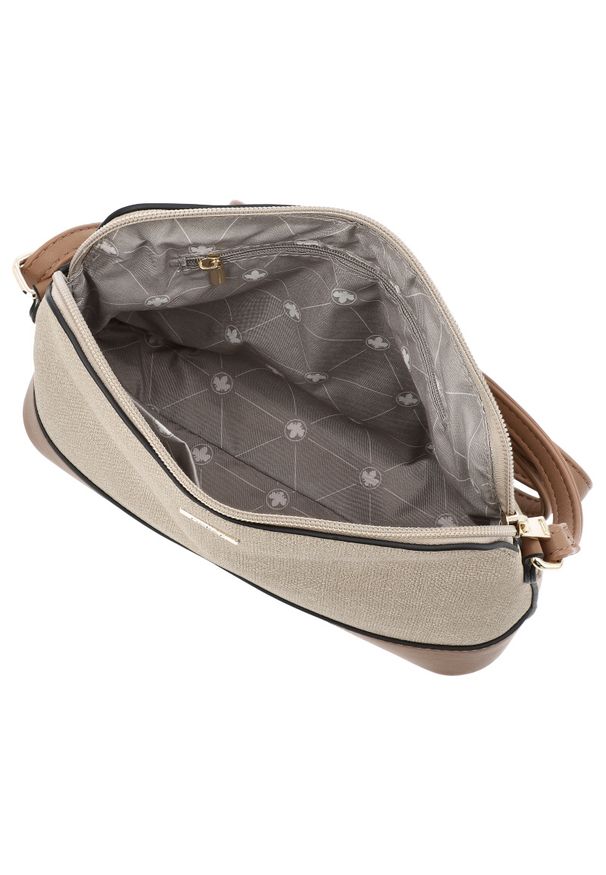 Beżowa Stylowa Damska Torebka Rieker. Kolor: beżowy. Materiał: skórzane. Styl: elegancki. Rodzaj torebki: na ramię