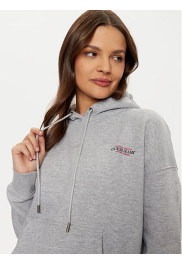Guess Jeans Bluza W4BQ21 KC811 Szary. Kolor: szary. Materiał: bawełna