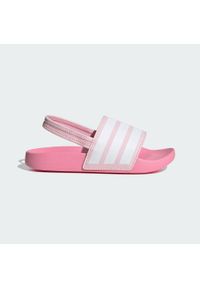 Adidas - Klapki adilette Estrap Kids. Okazja: na plażę. Kolor: biały, wielokolorowy, różowy