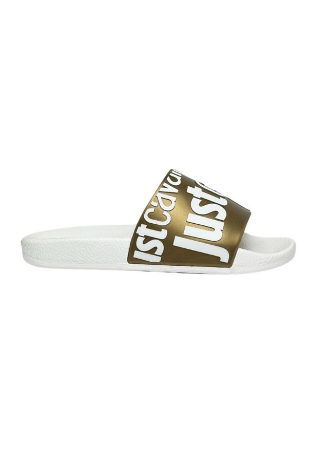 Just Cavalli - JUST CAVALLI Białe klapki Fondo Pool DIS. 1, Rozmiar 38. Kolor: biały