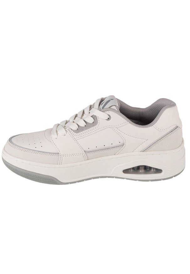 skechers - Buty sportowe Sneakersy męskie, Skechers Uno Court - Low-Post. Kolor: biały. Materiał: materiał, syntetyk, skóra. Szerokość cholewki: normalna. Sport: turystyka piesza