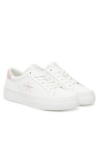 Calvin Klein Jeans Sneakersy Vulc Flatf Lth Logo Tag YW0YW01873 Biały. Kolor: biały. Materiał: skóra #5