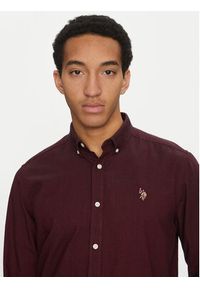 U.S. Polo Assn. Koszula MUP3247 Bordowy Slim Fit. Typ kołnierza: polo. Kolor: czerwony. Materiał: bawełna #5