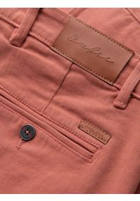 Ombre Clothing - Męskie jeansowe klasyczne szorty z podwiniętą nogawką – koralowe V6 - Rozmiar: L. Kolor: pomarańczowy. Materiał: jeans. Sezon: lato. Styl: klasyczny #10