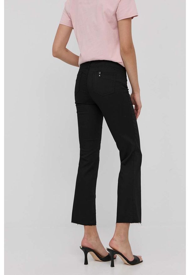 Liu Jo spodnie Princess damskie kolor czarny medium waist. Kolor: czarny