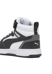 Puma - Dziecięce sneakersy Rebound V6 Mid PUMA White Black Shadow Gray. Kolor: szary, czarny, wielokolorowy, biały