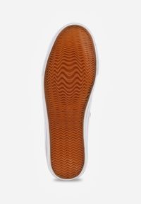 Born2be - Biało-Brązowe Klasyczne Trampki do Kostki z Lamówką przy Podeszwie Kasiope. Okazja: na co dzień. Kolor: biały. Materiał: jeans. Styl: klasyczny #3