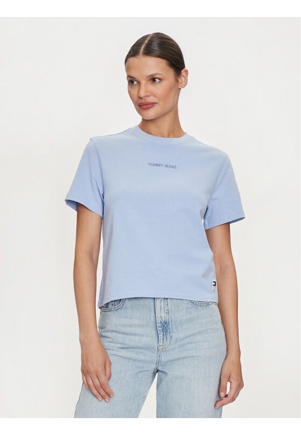 Tommy Jeans T-Shirt New Classic DW0DW17837 Niebieski Boxy Fit. Kolor: niebieski. Materiał: bawełna