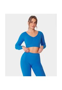 Bezszwowy longsleeve sportowy z wycięciem Carpatree Eris. Kolor: niebieski. Długość rękawa: długi rękaw. Sport: fitness #1