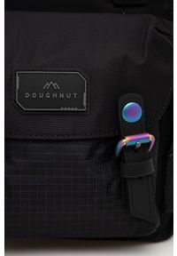 Doughnut plecak kolor czarny mały gładki. Kolor: czarny. Materiał: nylon, włókno. Wzór: gładki