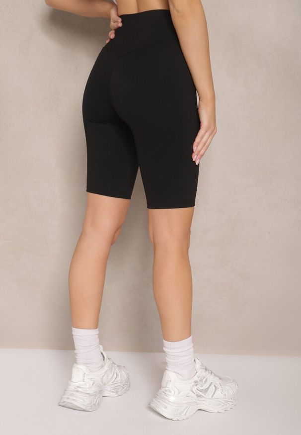 Renee - Czarne Szorty Kolarki High Waist Basalla. Okazja: na co dzień. Stan: podwyższony. Kolor: czarny. Sezon: lato. Styl: casual