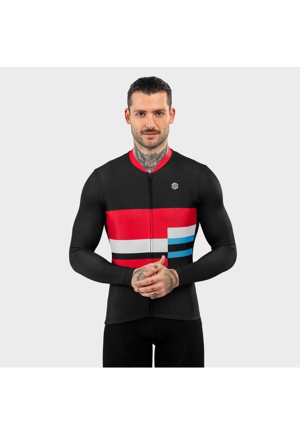 SIROKO - Męska koszulka rowerowa z krótkim rękawem Kolarstwo Siroko M2 Riemst. Kolor: wielokolorowy, czarny, czerwony. Długość rękawa: krótki rękaw. Długość: krótkie. Sport: kolarstwo