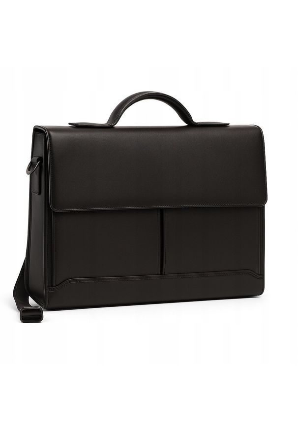 NoName - Torba Torba na laptopa 15,6” biznesowa teczka na ramię pojemna czarna wytrzymała. Kolor: czarny. Styl: biznesowy