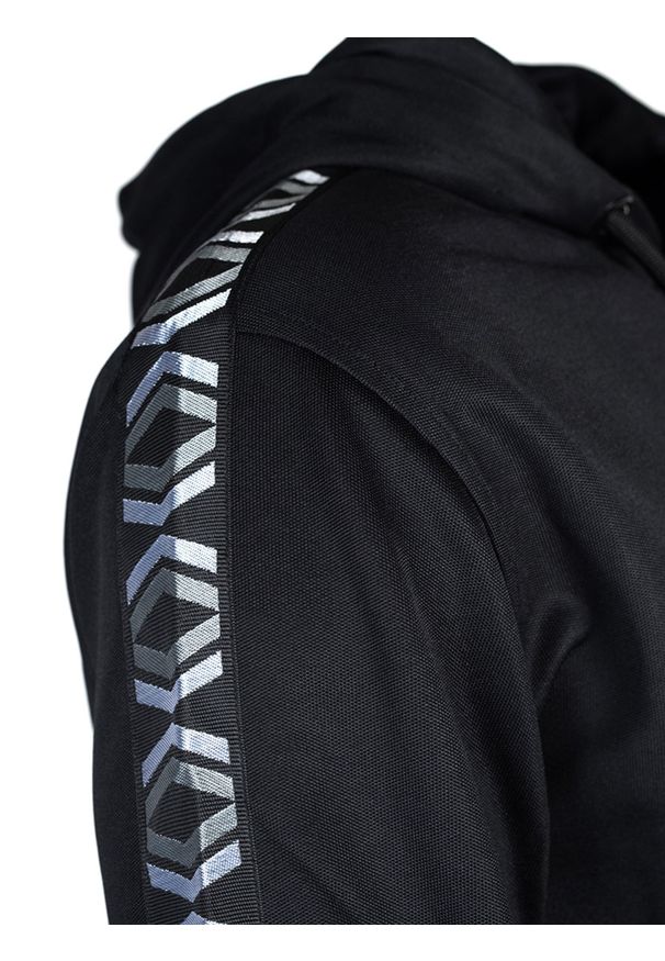 Les Hommes Bluza "Zip Up" | LHG866 LG852 | Zip Up | Mężczyzna | Czarny. Okazja: na co dzień. Typ kołnierza: kaptur. Kolor: czarny. Materiał: poliester, bawełna. Styl: casual