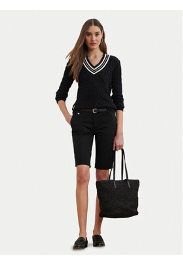 Lauren Ralph Lauren - LAUREN RALPH LAUREN Szorty materiałowe 200661653004 Czarny Regular Fit. Kolor: czarny. Materiał: bawełna