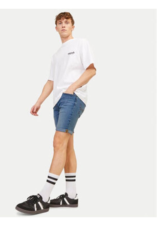 Jack & Jones - Jack&Jones Szorty jeansowe Jjirick 12250488 Niebieski Regular Fit. Kolor: niebieski. Materiał: bawełna