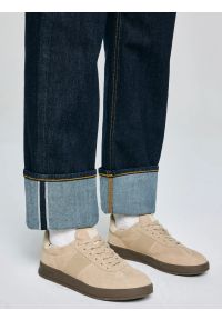 Big-Star - Sneakersy damskie ze skóry naturalnej zamszowej beżowe SS274689 801. Okazja: na co dzień. Kolor: beżowy. Materiał: zamsz, skóra. Szerokość cholewki: normalna #4