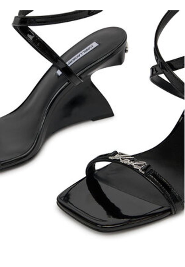 Karl Lagerfeld - KARL LAGERFELD Sandały Waverly KL34612 Czarny. Kolor: czarny. Materiał: skóra