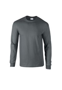 GILDAN - Ultra Bawełniana Koszulka Z Długim Rękawem Unisex Dla Dorosłych. Kolor: brązowy, wielokolorowy, szary. Materiał: bawełna. Długość rękawa: długi rękaw. Długość: długie. Sport: turystyka piesza