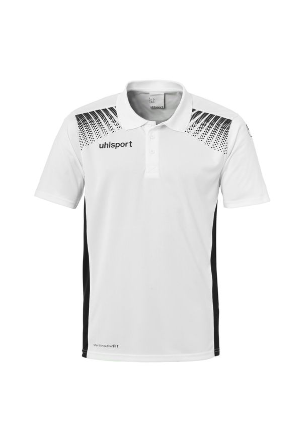 UHLSPORT - Dziecięca koszulka polo Uhlsport Goal. Typ kołnierza: polo. Kolor: biały, wielokolorowy, czarny. Materiał: materiał
