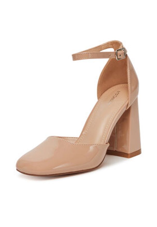 DeeZee Czółenka LWRK321-1 Beżowy. Kolor: beżowy. Materiał: skóra