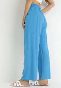 Born2be - Niebieskie Spodnie Sharrill. Kolor: niebieski. Materiał: wiskoza. Długość: długie. Wzór: jednolity, aplikacja, gładki. Styl: elegancki #5