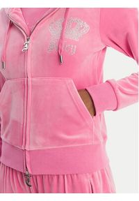 Juicy Couture Bluza Gothic Crown JCBAS126805 Różowy Slim Fit. Kolor: różowy. Materiał: syntetyk #4