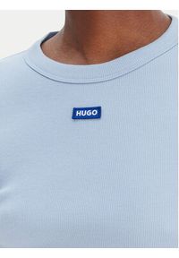 Hugo - HUGO T-Shirt Baby 50510749 Błękitny Slim Fit. Kolor: niebieski. Materiał: bawełna #4