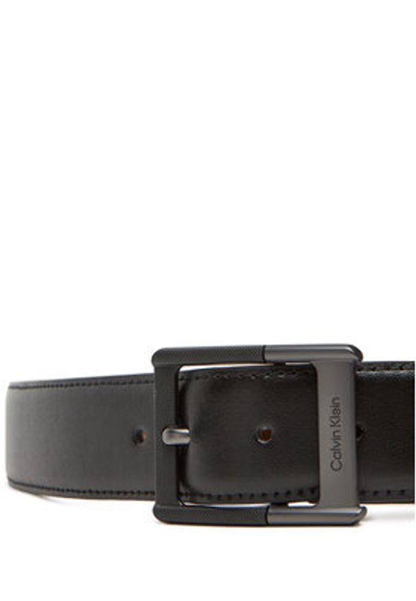 Calvin Klein Pasek Męski Classic Buckle Belt 38Mm LV04D7012G Czarny. Kolor: czarny. Materiał: skóra