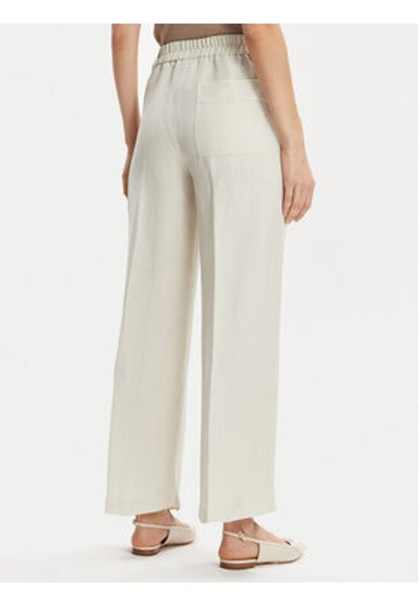 Marella Spodnie materiałowe Papiro 2413131085 Écru Regular Fit. Materiał: len, wiskoza