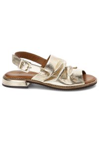 Złote Sandały Artiker Skórzane Eleganckie Buty. Okazja: na co dzień. Kolor: złoty. Materiał: skóra. Sezon: lato. Styl: elegancki #7
