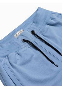 Ombre Clothing - Krótkie spodenki męskie dresowe W291 - błękitne - XXL. Kolor: niebieski. Materiał: dresówka. Długość: krótkie. Styl: klasyczny #3