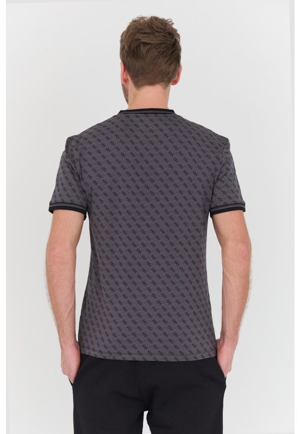 Guess - GUESS Czarny męski t-shirt Marshall, Rozmiar XXL. Kolor: czarny