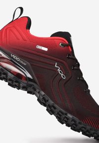 Born2be - Czarno-Czerwone Buty Sportowe Vhesiesh. Wysokość cholewki: przed kostkę. Nosek buta: okrągły. Kolor: czarny. Materiał: materiał. Szerokość cholewki: normalna. Wzór: aplikacja #2