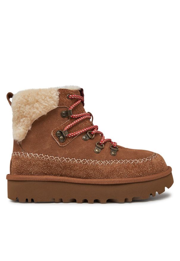 Ugg Śniegowce W Classic Alpine Lace Up 1158271 Brązowy. Kolor: brązowy. Materiał: skóra