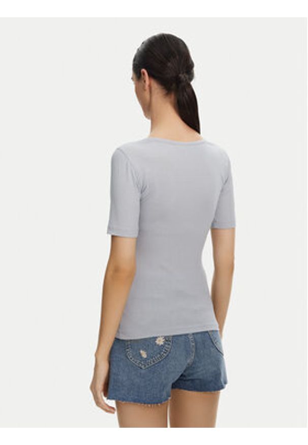 Lee T-Shirt Henley 112363830 Błękitny Slim Fit. Typ kołnierza: typu henley. Kolor: niebieski. Materiał: syntetyk