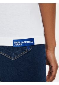 Karl Lagerfeld Jeans T-Shirt 241J1700 Biały Slim Fit. Kolor: biały. Materiał: bawełna #3