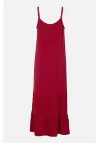 Cellbes - Długa sukienka z gniecionego dżerseju. Kolor: czerwony. Materiał: jersey. Długość rękawa: na ramiączkach. Styl: elegancki. Długość: maxi #3