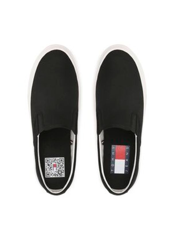 Tommy Jeans Tenisówki Slip On Canvas Color EM0EM01156 Czarny. Zapięcie: bez zapięcia. Kolor: czarny. Materiał: materiał