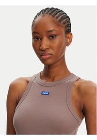 Hugo - HUGO Top 50508857 Brązowy Slim Fit. Kolor: brązowy. Materiał: bawełna #3