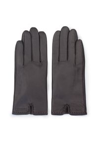Wittchen - Damskie rękawiczki ze skóry z wycięciem ciemny brąz. Kolor: brązowy. Materiał: skóra. Styl: klasyczny, elegancki #3