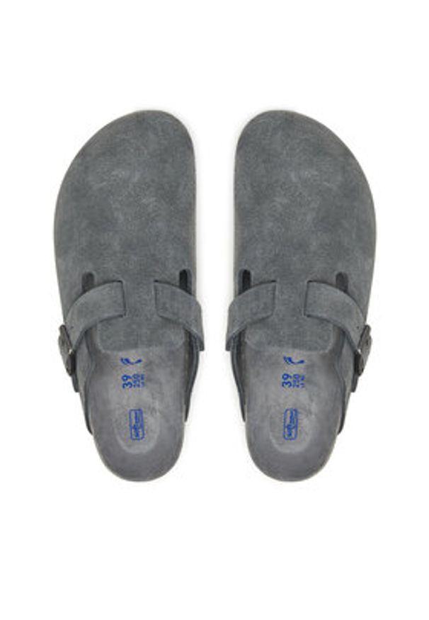 Birkenstock Klapki Boston Sfb 1030874 Szary. Kolor: szary. Materiał: zamsz, skóra
