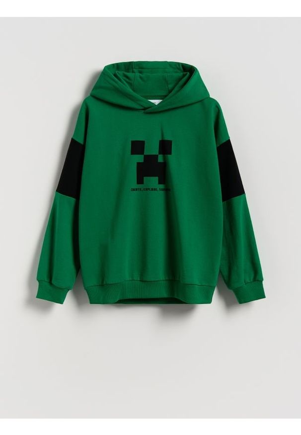 Reserved - Bluza Minecraft - zielony. Kolor: zielony. Materiał: bawełna, dzianina