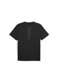 Puma - Męska koszulka do biegania z nadrukiem Faster PUMA Black Q3 & Q4. Kolor: czarny. Materiał: skóra. Wzór: nadruk. Sport: bieganie, fitness