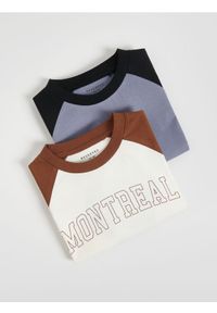 Reserved - Bawełniany longsleeve 2 pack - złamana biel. Materiał: bawełna. Długość rękawa: długi rękaw