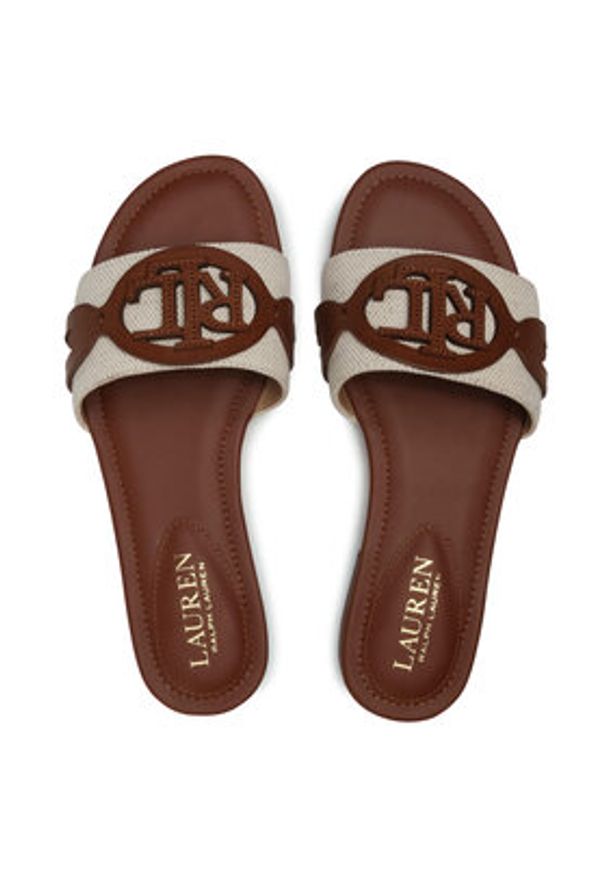 Lauren Ralph Lauren - LAUREN RALPH LAUREN Klapki Alegra 802826823001 Beżowy. Kolor: beżowy. Materiał: materiał