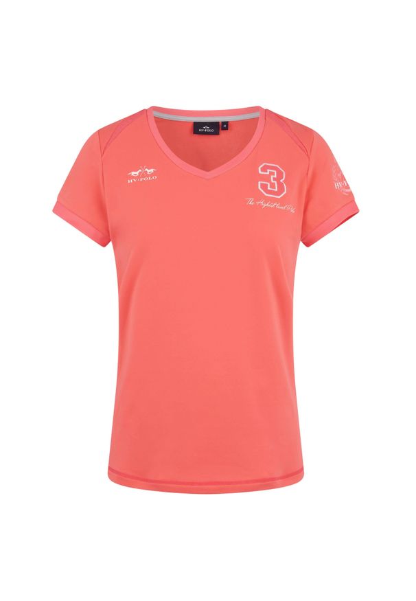 HV POLO - Koszulka damska HV Polo Favouritas Tech. Typ kołnierza: polo. Kolor: czerwony, wielokolorowy, różowy. Materiał: materiał